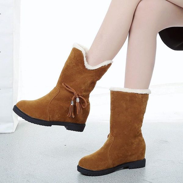 boots 2021 women warm winter snow comfortable flock mid-calf ankle woman shoes fashion tassel bowknot botas mujer, Black
boots 2021 women warm winter snow comfortable flock mid-calf ankle woman shoes fashion tassel bowknot botas mujer, Black