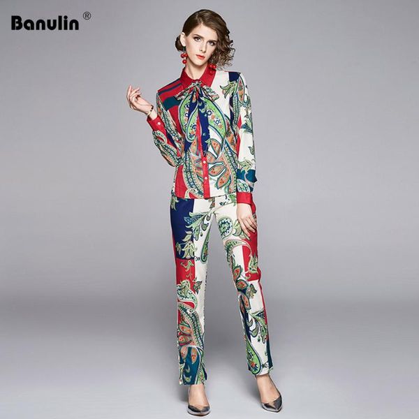 two piece dress banulin fashion runway pants suit sets women's long sleeve bow collar print blouses and casual pieces set 2021 spring, White
two piece dress banulin fashion runway pants suit sets women's long sleeve bow collar print blouses and casual pieces set 2021 spring, White