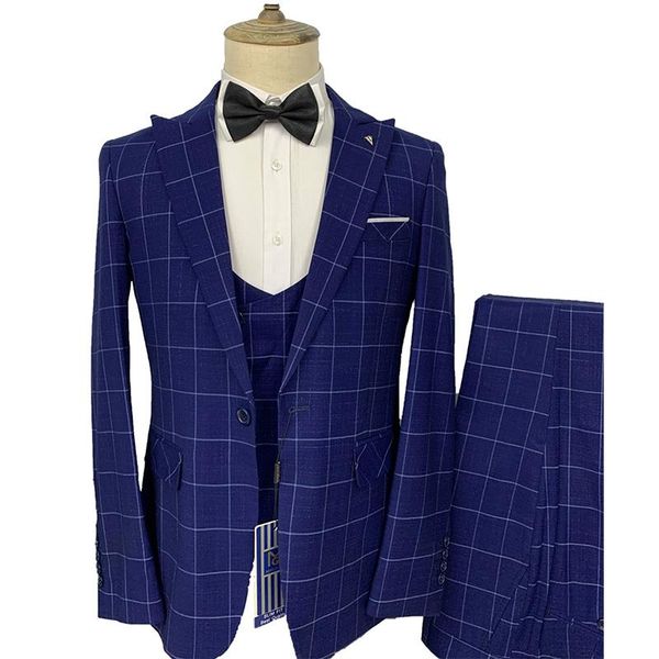 men's suits & blazers 2021 three-piece male formal business plaids suit for fashion boutique blue wedding dress ( jacket + vest pants ), White;black
men's suits & blazers 2021 three-piece male formal business plaids suit for fashion boutique blue wedding dress ( jacket + vest pants ), White;black