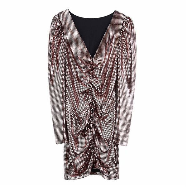 casual dresses autumn lady shinny sequined high waist za mini women fashion v-neck long puff sleeve pleated party dress chic, Black;gray
casual dresses autumn lady shinny sequined high waist za mini women fashion v-neck long puff sleeve pleated party dress chic, Black;gray