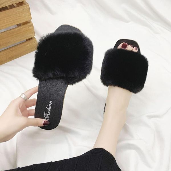 women slippers furry fluffy flat shoes winter home fashion comfortable candy color fur slides sandals buty damskie, Black
women slippers furry fluffy flat shoes winter home fashion comfortable candy color fur slides sandals buty damskie, Black