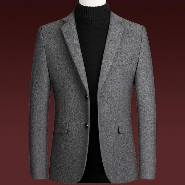 men's suits & blazers hoo 2022 autumn and winter woolen suit business casual solid color blazer for men, White;black
men's suits & blazers hoo 2022 autumn and winter woolen suit business casual solid color blazer for men, White;black