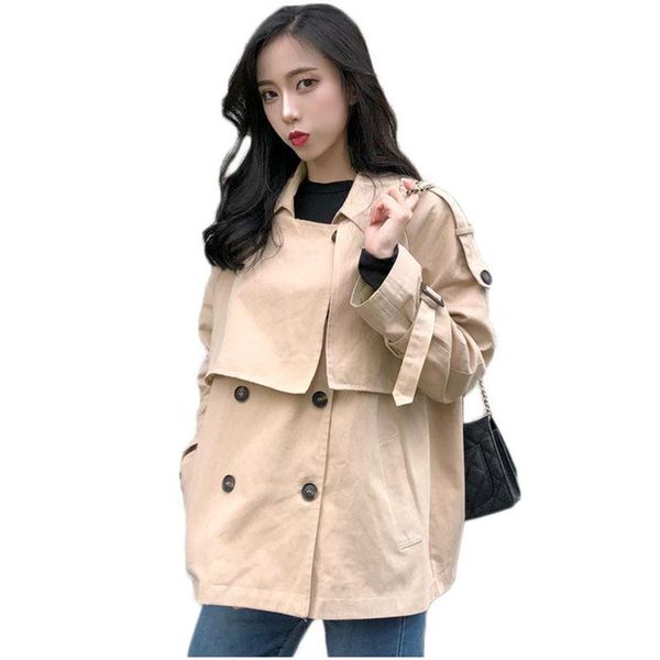 women's trench coats basic women coat autumn loose double-breasted chaquetas mujer 2021 windbreaker female korean solid lapel f242, Tan;black
women's trench coats basic women coat autumn loose double-breasted chaquetas mujer 2021 windbreaker female korean solid lapel f242, Tan;black