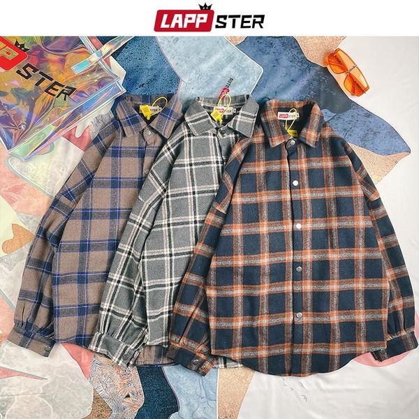 men's casual shirts lappster men plaid long sleeve vintage 2021 mens harajuku japanese streetwear male kpop hip hop plus size, White;black
men's casual shirts lappster men plaid long sleeve vintage 2021 mens harajuku japanese streetwear male kpop hip hop plus size, White;black