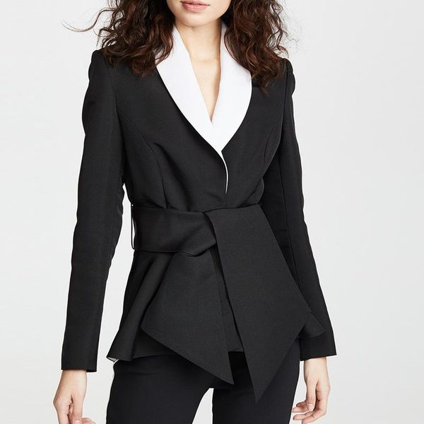women's suits & blazers runway for office lady shawl collar patchwork sashes women formal coats ruffles long sleeves autumn winter oute, White;black
women's suits & blazers runway for office lady shawl collar patchwork sashes women formal coats ruffles long sleeves autumn winter oute, White;black
