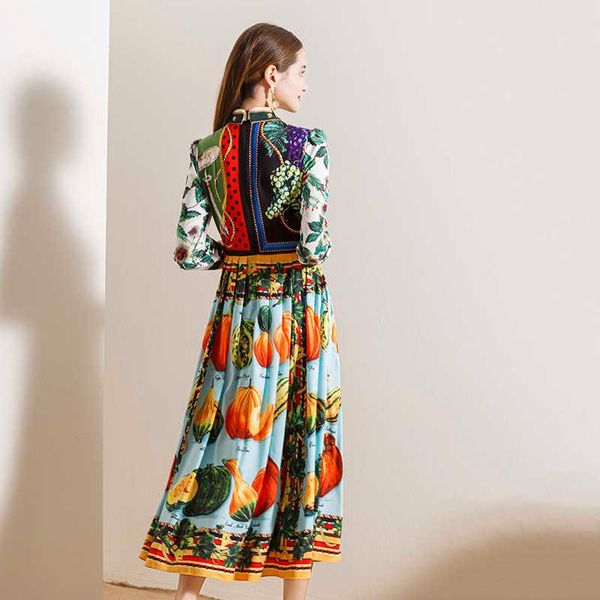 casual dresses fashion designer women's dress long sleeve vegetables pumpkin grape print pleated holiday party autumn winter, Black;gray
casual dresses fashion designer women's dress long sleeve vegetables pumpkin grape print pleated holiday party autumn winter, Black;gray