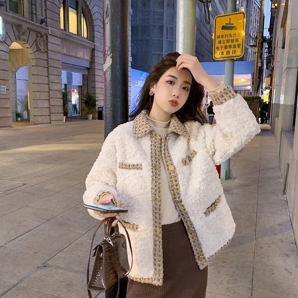 women's jackets elegant office lady lamb wool patchwork coats turn-down collar side pocket chic women 2021 fall winter all-match outwea, Black;brown
women's jackets elegant office lady lamb wool patchwork coats turn-down collar side pocket chic women 2021 fall winter all-match outwea, Black;brown