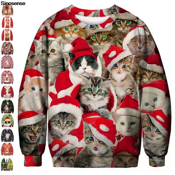 men's sweaters men women ugly christmas sweater 3d cat printed year eve holiday funny sweatshirt couple pullover xmas jumper, White;black
men's sweaters men women ugly christmas sweater 3d cat printed year eve holiday funny sweatshirt couple pullover xmas jumper, White;black