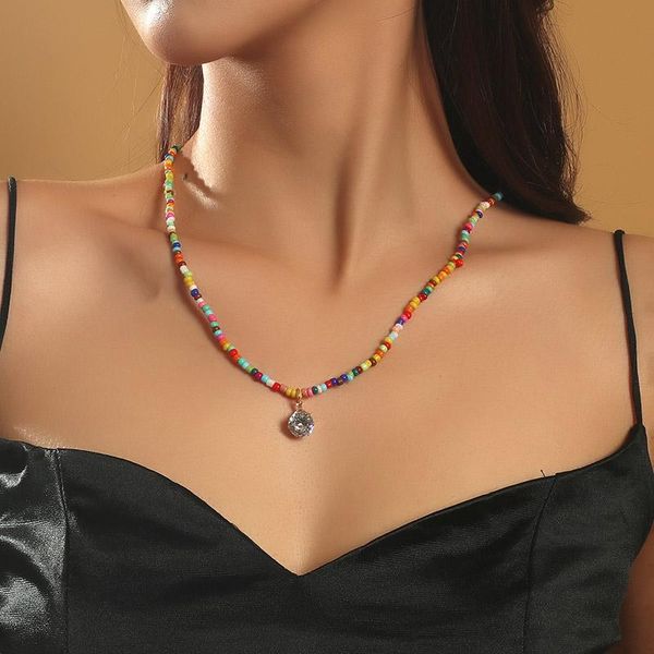pendant necklaces bohemian multicolor glass beaded long chain for women beach style boho transparent rhinestone necklace jewelry, Silver
pendant necklaces bohemian multicolor glass beaded long chain for women beach style boho transparent rhinestone necklace jewelry, Silver