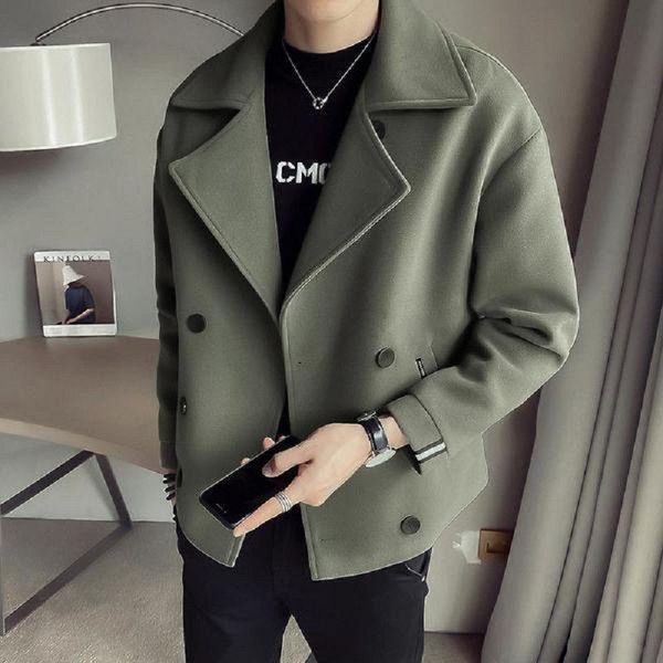 men's wool & blends woolen trench coat men autumn winter thick overcoat short jacket british korean trendy mens, Black
men's wool & blends woolen trench coat men autumn winter thick overcoat short jacket british korean trendy mens, Black