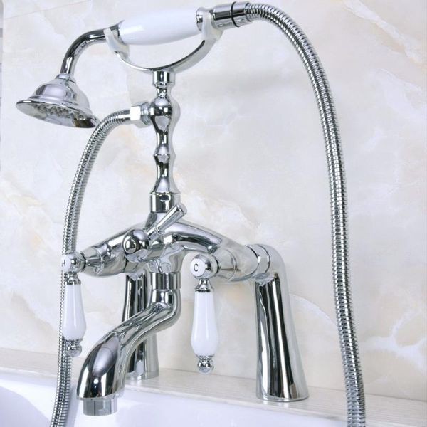 polished chrome brass deck mount bathroom tub faucet dual ceramic handles telephone style hand shower clawfoot filler ana104 sets
polished chrome brass deck mount bathroom tub faucet dual ceramic handles telephone style hand shower clawfoot filler ana104 sets