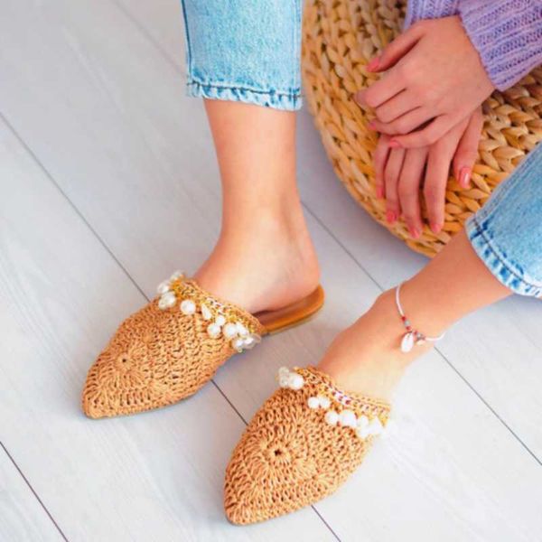 women sandals 2021 100% organic hand straw knitted pearl gold detailed camel black beige slippers summer shoes
women sandals 2021 100% organic hand straw knitted pearl gold detailed camel black beige slippers summer shoes
