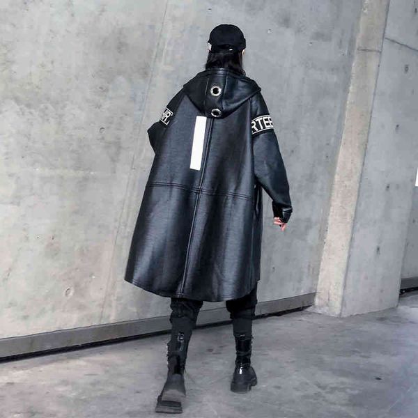 women's leather & faux xtao letter larger than leather fake women fashion autumn elegant pocket fan goddess with hoodie collar loose ja, Black
women's leather & faux xtao letter larger than leather fake women fashion autumn elegant pocket fan goddess with hoodie collar loose ja, Black