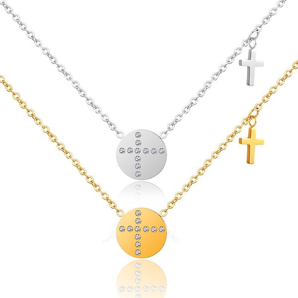 pendant necklaces fysara luxury zircon round necklace catholic cross chain religion collier gold color jewelry christmas gift, Silver
pendant necklaces fysara luxury zircon round necklace catholic cross chain religion collier gold color jewelry christmas gift, Silver