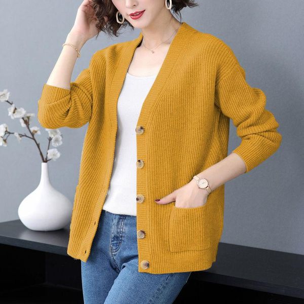 women's knits & tees women 2021 spring autumn knit cardigans sweater female v neck loose pull with pocket casual cardigan jacket coat c, White
women's knits & tees women 2021 spring autumn knit cardigans sweater female v neck loose pull with pocket casual cardigan jacket coat c, White