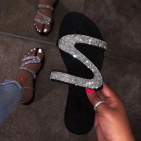 women bling summer outdoor beach flip flops sandals casual transparent soft flats, Black
women bling summer outdoor beach flip flops sandals casual transparent soft flats, Black