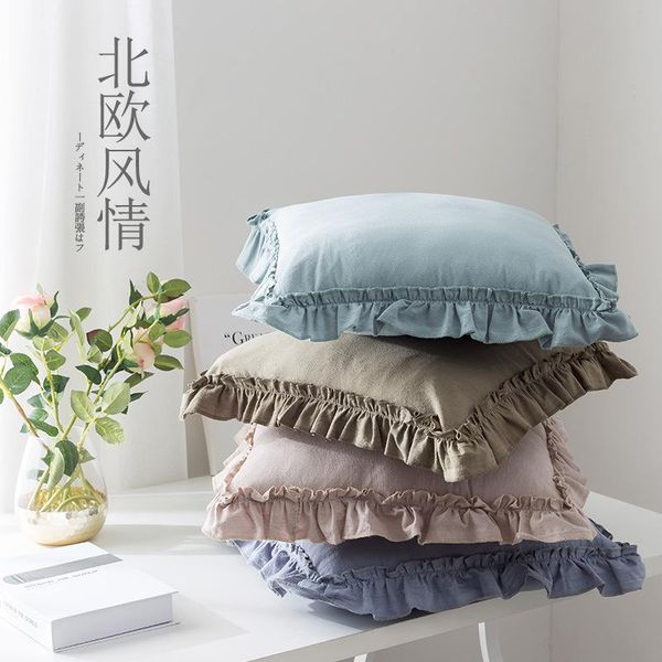 cushion/decorative pillow pink/coffee/beige/blue washed cotton fabric lotus frill cushion cover sofa ruffled lace throw pillowcase lumbar
cushion/decorative pillow pink/coffee/beige/blue washed cotton fabric lotus frill cushion cover sofa ruffled lace throw pillowcase lumbar