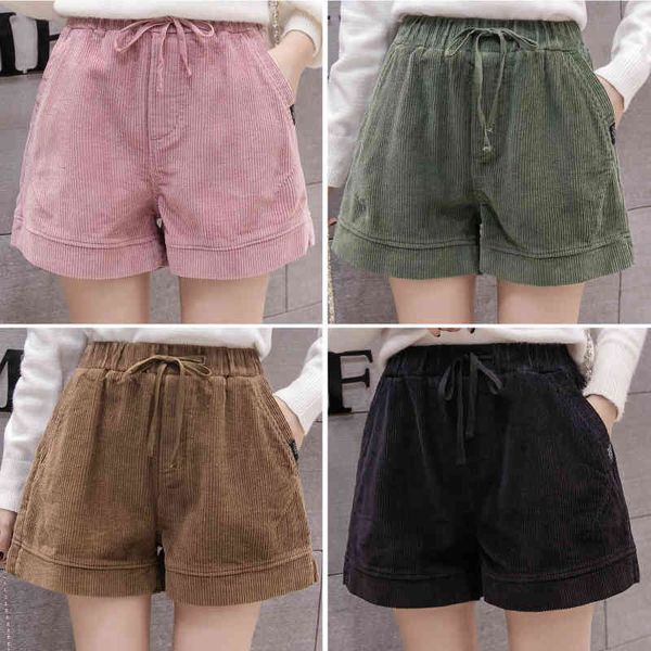 women's shorts autumn and winter corduroy vintage elastic high waist ladies lace up loose straight short femme black pink sl1b, White;black
women's shorts autumn and winter corduroy vintage elastic high waist ladies lace up loose straight short femme black pink sl1b, White;black