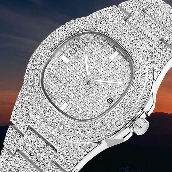 wristwatches big dial diamond iced out mens watches hip hop watch men gold clock reloj hombre montre homme relogio masculin, Slivery;brown
wristwatches big dial diamond iced out mens watches hip hop watch men gold clock reloj hombre montre homme relogio masculin, Slivery;brown