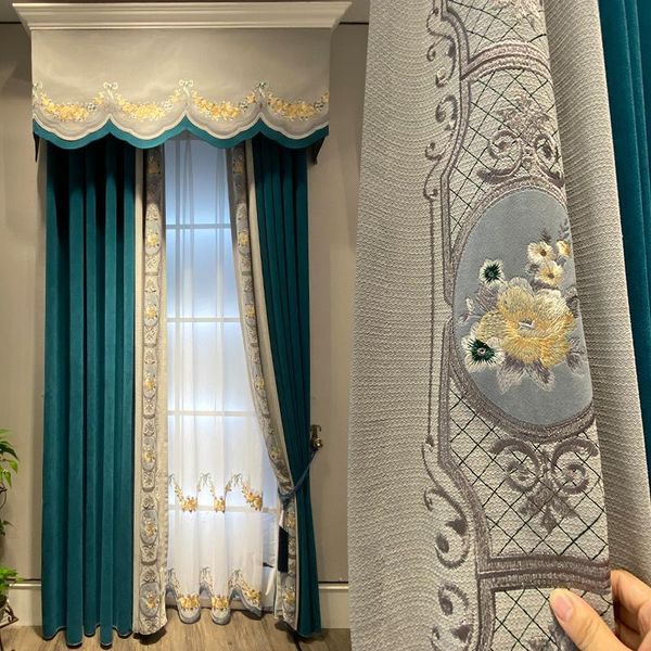curtain & drapes american curtains for living light luxury romantic french chinese style room blue embroidered stitching dining bedroom
curtain & drapes american curtains for living light luxury romantic french chinese style room blue embroidered stitching dining bedroom