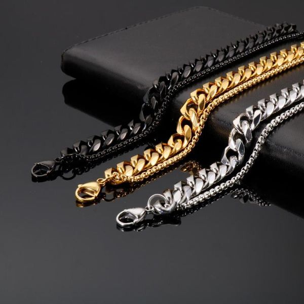 link, chain 11mm korean version double link bracelet men stainless steel 316l cuban bracelets fashion trendy male jewelry, Black
link, chain 11mm korean version double link bracelet men stainless steel 316l cuban bracelets fashion trendy male jewelry, Black