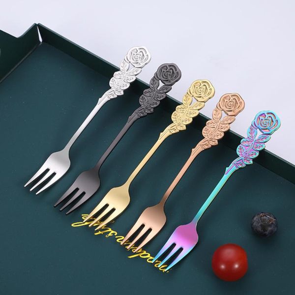 forks stainless steel rose flower fork spoon set dessert fruit coffee for kitchen restaurant home (golden) 
forks stainless steel rose flower fork spoon set dessert fruit coffee for kitchen restaurant home (golden)