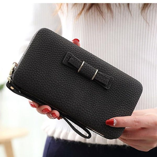 wallets women's purse korean bow tie mobile phone bag large capacity women wallet female coin money card holders, Red;black
wallets women's purse korean bow tie mobile phone bag large capacity women wallet female coin money card holders, Red;black
