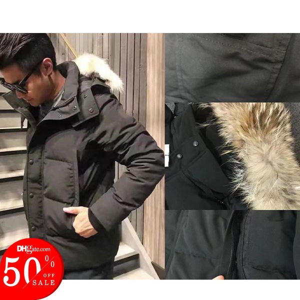 fast shiping winter down jackets real wolf fur fashion canada men's jacket parka fusion fit men coats duck doudoune parkas of mens, Black
fast shiping winter down jackets real wolf fur fashion canada men's jacket parka fusion fit men coats duck doudoune parkas of mens, Black