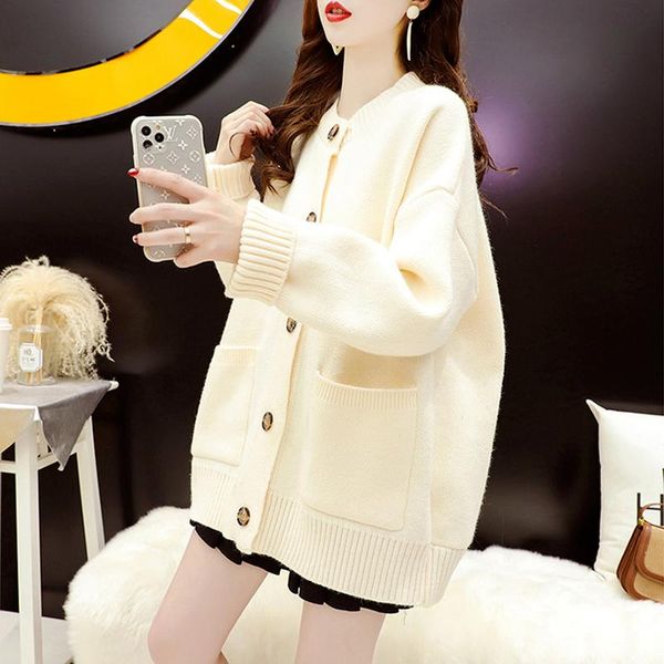 women's knits & tees sweater cardigan ladies 2021 autumn and winter solid color back florets loose long-sleeved round neck knitted jack, White
women's knits & tees sweater cardigan ladies 2021 autumn and winter solid color back florets loose long-sleeved round neck knitted jack, White