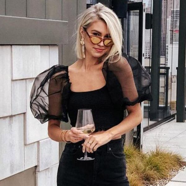 women's blouses & shirts feitong office ladies women casual puff sleeve mesh perspective square collar solid short blouse streetwear c, White
women's blouses & shirts feitong office ladies women casual puff sleeve mesh perspective square collar solid short blouse streetwear c, White