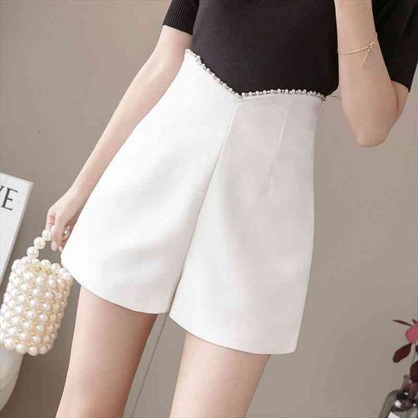 spring summer casual high waist women shorts a-line slim wide leg chic lady solid color suit j46, White;black
spring summer casual high waist women shorts a-line slim wide leg chic lady solid color suit j46, White;black