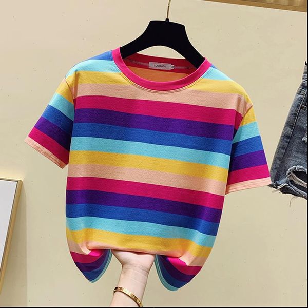 womens striped color cotton short sleeve t shirt women casual ladies summer shirts clothing tee femme, White
womens striped color cotton short sleeve t shirt women casual ladies summer shirts clothing tee femme, White