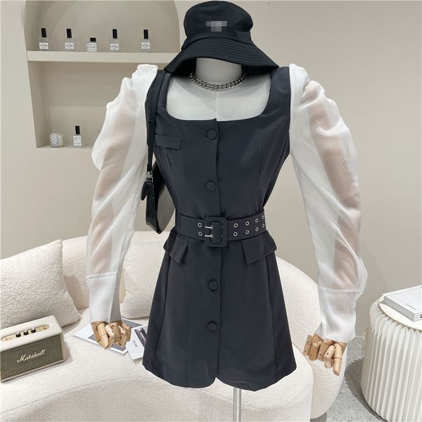 spring female summer 2021 niche fashion design crocheted sewing seam two pieces bubble sleeve gray neck dress, Black;gray
spring female summer 2021 niche fashion design crocheted sewing seam two pieces bubble sleeve gray neck dress, Black;gray