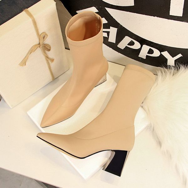 boots pointed toe lycra stretch sock women fashion high heel elastic ankle boots winter ladies shoes, Black
boots pointed toe lycra stretch sock women fashion high heel elastic ankle boots winter ladies shoes, Black
