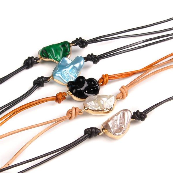 beaded, strands fashion black leather bracelet natural stone mother of pearl shell beads charm bangles for women men couples jewelry
beaded, strands fashion black leather bracelet natural stone mother of pearl shell beads charm bangles for women men couples jewelry