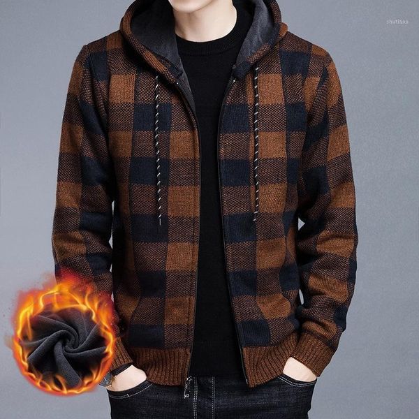 men's jackets plush hooded cardigan t-shirt loose zipper hoodie sweater winter thickened coat, Black;brown
men's jackets plush hooded cardigan t-shirt loose zipper hoodie sweater winter thickened coat, Black;brown
