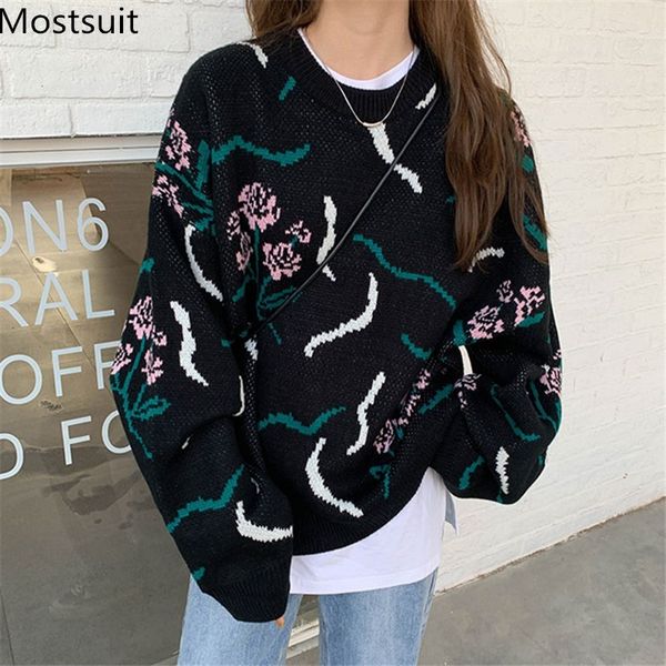 floral knitted o-neck vintage women sweater jumpers spring full sleeve korean fashion female pullovers femme 210518, White;black
floral knitted o-neck vintage women sweater jumpers spring full sleeve korean fashion female pullovers femme 210518, White;black