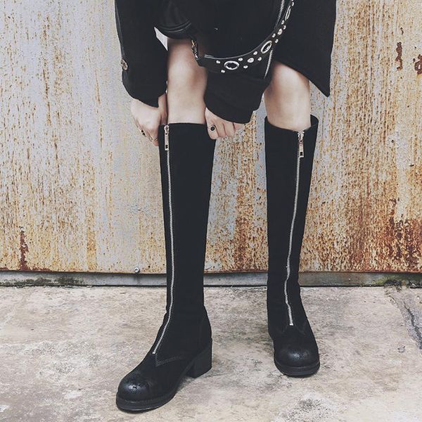 boots high casual shoes women genuine leather chunky heels thigh motorcycle female round toe platform pumps, Black
boots high casual shoes women genuine leather chunky heels thigh motorcycle female round toe platform pumps, Black