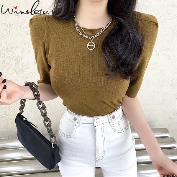 women's t-shirt summer korean style solid knitted fashion o-neck elegant women half sleeve bottoming shirt tees 2021 t14802a, White
women's t-shirt summer korean style solid knitted fashion o-neck elegant women half sleeve bottoming shirt tees 2021 t14802a, White
