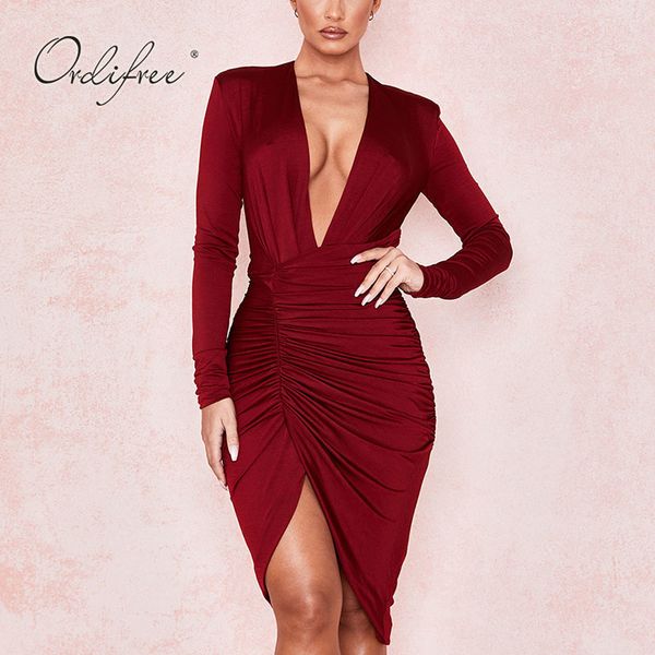 summer women red party long sleeve deep v neck bodycon slit dress 210415, Black;gray
summer women red party long sleeve deep v neck bodycon slit dress 210415, Black;gray