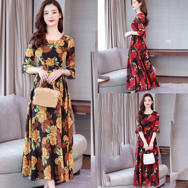 casual dresses women's printed mid-length and long-sleeved short-sleeved round neck flared sleeve dress, Black;gray
casual dresses women's printed mid-length and long-sleeved short-sleeved round neck flared sleeve dress, Black;gray