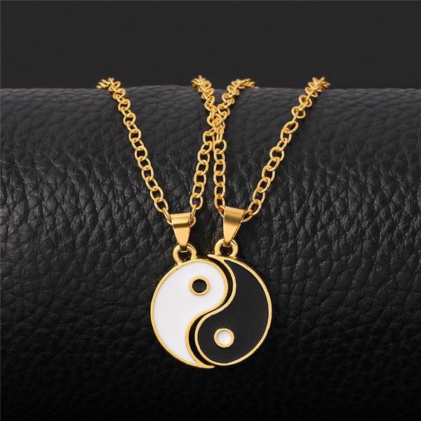 pendant necklaces yin yang taichi symbols splice paired couple lover necklace for women men friend black white hip hop gossip neck jewelry, Silver
pendant necklaces yin yang taichi symbols splice paired couple lover necklace for women men friend black white hip hop gossip neck jewelry, Silver