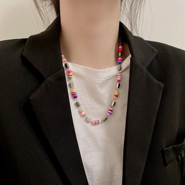 chains multicolor necklaces woman splicing rainbow women fashion geometric pendant retro chain charms kpop alloy collares, Silver
chains multicolor necklaces woman splicing rainbow women fashion geometric pendant retro chain charms kpop alloy collares, Silver