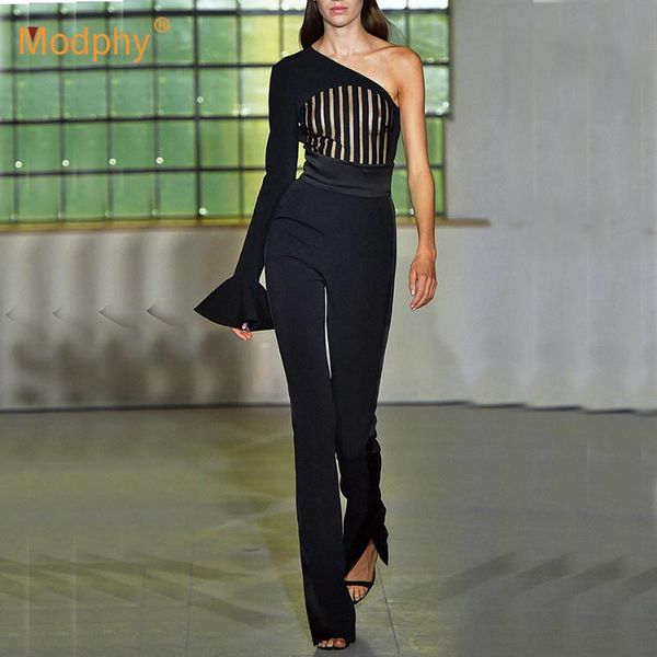 women's jumpsuits & rompers modphy2021 winter celebrity runway bandage jumpsuit one shoulder black long sleeve lace party, Black;white
women's jumpsuits & rompers modphy2021 winter celebrity runway bandage jumpsuit one shoulder black long sleeve lace party, Black;white