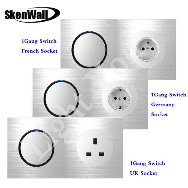 smart home control eu standard socket double panel 1gang switch+ household silver aluminum alloy switch 90v-250v
smart home control eu standard socket double panel 1gang switch+ household silver aluminum alloy switch 90v-250v
