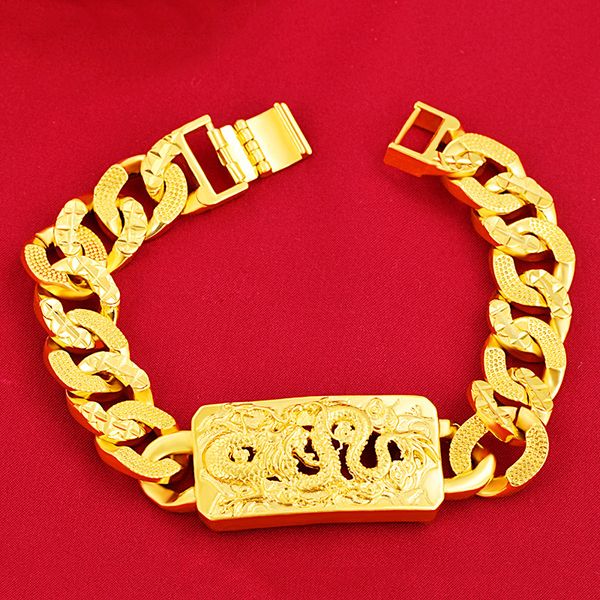 bracelet men dragon design wrist chain 18k yellow gold filled classic fashion jewelry gift, Black
bracelet men dragon design wrist chain 18k yellow gold filled classic fashion jewelry gift, Black