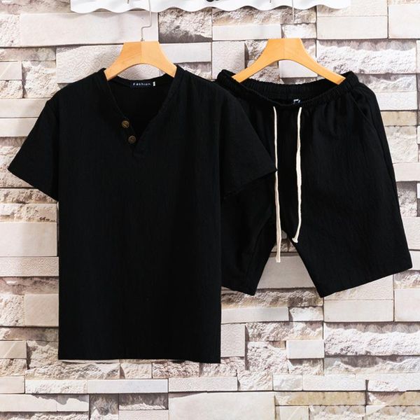 men's tracksuits summer casual sets mens 2021 short sleeve t-shirt & shorts solid color cotton linen tracksuit thin soft 2 pieces suit, Gray
men's tracksuits summer casual sets mens 2021 short sleeve t-shirt & shorts solid color cotton linen tracksuit thin soft 2 pieces suit, Gray