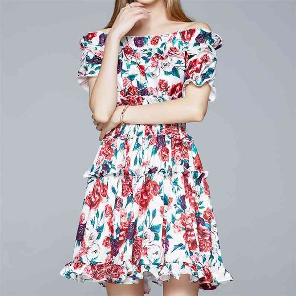 summer slash neck retro rose printing mini dress runway design ruffles sundress holiday beach 210519, Black;gray
summer slash neck retro rose printing mini dress runway design ruffles sundress holiday beach 210519, Black;gray