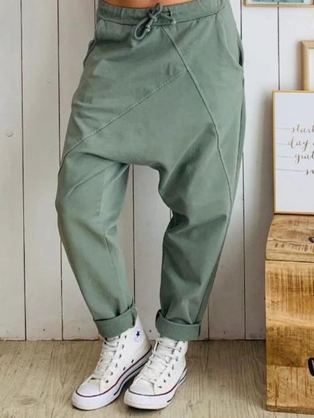 irregular harem casual pants women's & capris, Black;white 
irregular harem casual pants women's & capris, Black;white