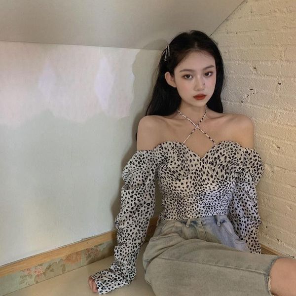 women's blouses & shirts blouse women shirt leopard print off-shoulder autumn blusas mujer de moda, White
women's blouses & shirts blouse women shirt leopard print off-shoulder autumn blusas mujer de moda, White
